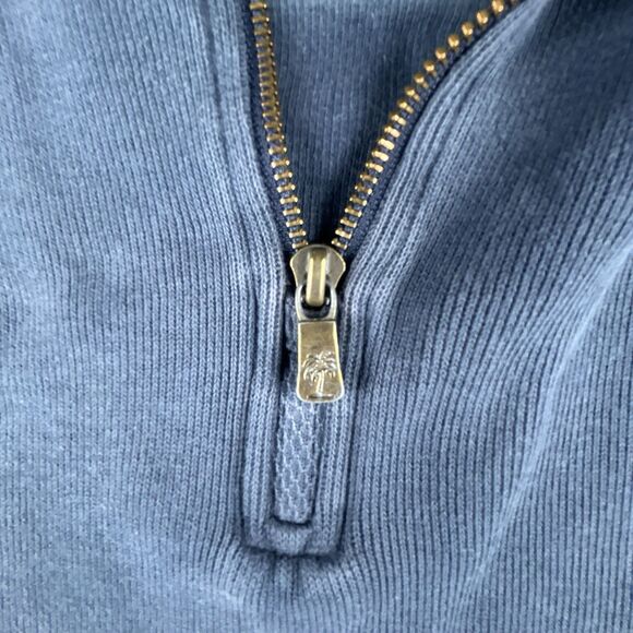 Tommy Bahama Relax Sweatshirt Men's Medium Blue 100% Cotton 1/4 Zip Long Casual - Picture 6 of 8